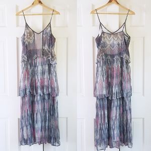 ANTHROPOLOGIE Meadow Rue Josie Tiered Boho Maxi